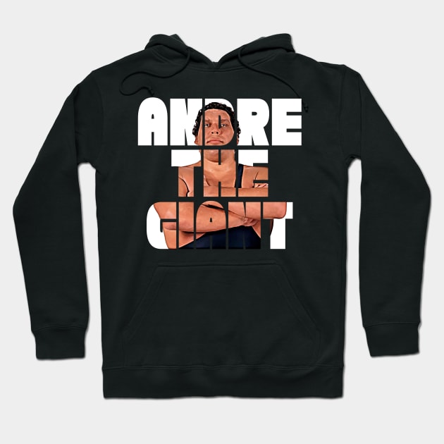 Andre the Giant White Letters Hoodie by Tomorrowland Arcade